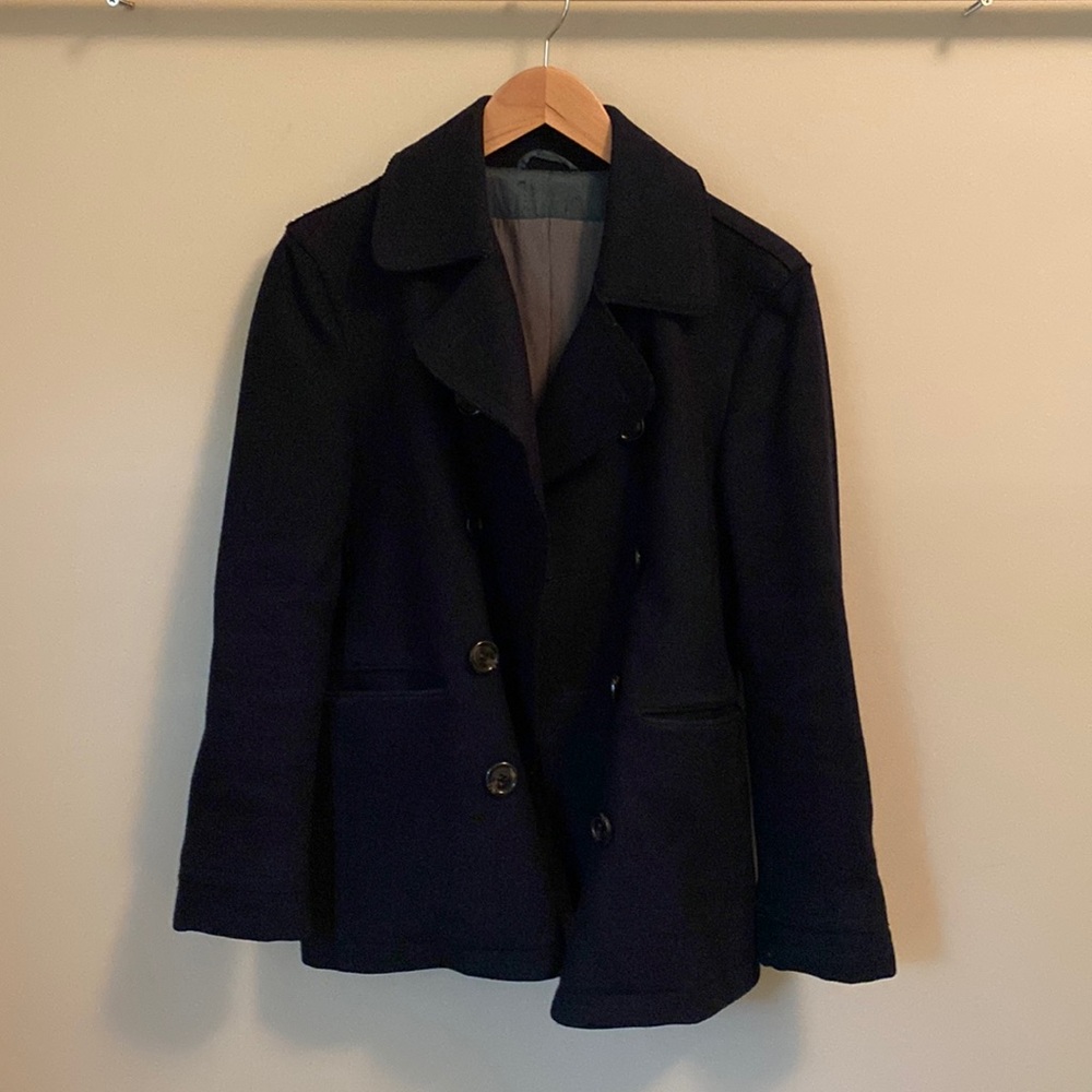 Rare Cool Style Vintage Pea Coat Navy